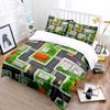 Cartoon City Road House Patterns Bedding Set For Kids Luxury Gift 3Pcs Digital Print Comforter Set Soft Comfortable Breathable