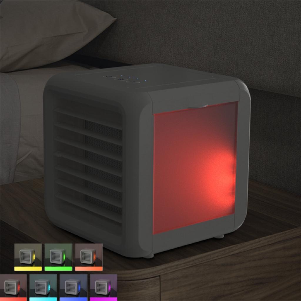 7 Colors Light Conditioning Humidifier Purifier USB Desktop Air Cooler Fan With 2 Water Tanks Home New Mini Portable Air Conditioner