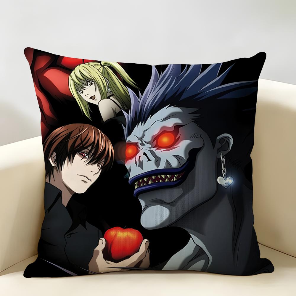 Anime DDeath NNote Cushion Cover Natural Linen Organic Fabric DoubleSided Printing Room Sofa Decor Pillow Case