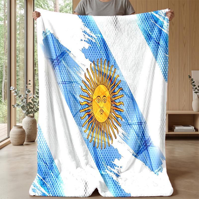 Argentina national football team Theme blanket Soft Flannel Blanket Plush Throw Blanket Cozy Sofa Bed Blanket for Home Decor