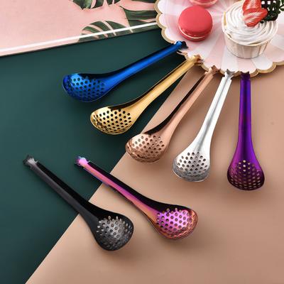 410 Stainless Steel Kitchen Spoon With Holes Cuisine Caviar Builder Roe Sauce Strainer Spoon Durable Kitchen Cooking Gadgets