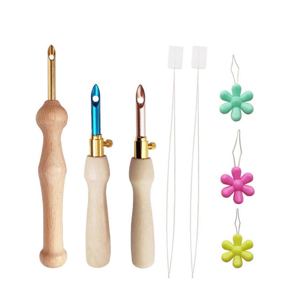 Punch Needle Set Punch Needle Tool with Seam Ripper Needle Threader for Beginner DIY Embroidery Floss Cross Stitching