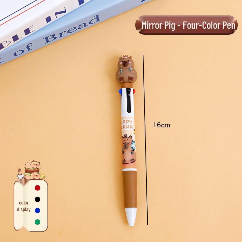 

Capybara Multi-Color Gel Pen - Ten-Color Cute Ballpoint with Push-Button Oil Pastel for Students Bullet 0.5