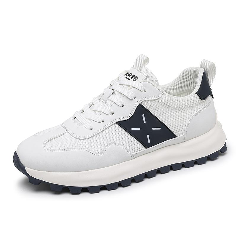 

Модные нескользящие мужские кроссовки для бега, дышащие летние спортивные теннисные туфли, повседневные ультралегкие кроссовки, модные кроссовки для отдыха и прогулок 44 белый