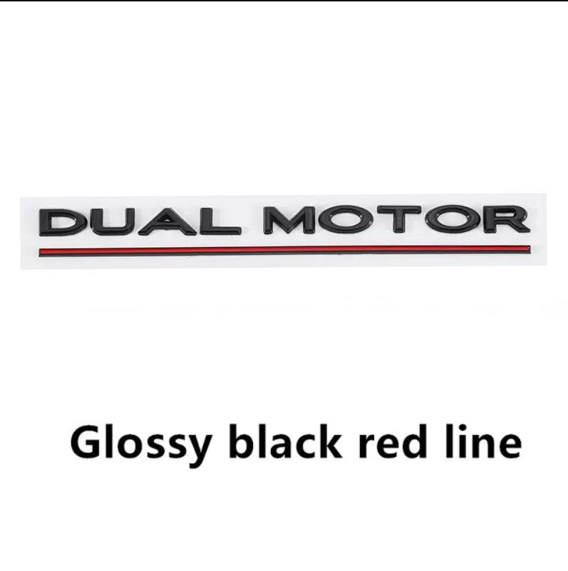 3D Logo DUAL MOTOR Underlined Letters Emblem For Tesla Model Y 3 X S Car Trunk Badge Sticker Dual Motor Sticker Accessories