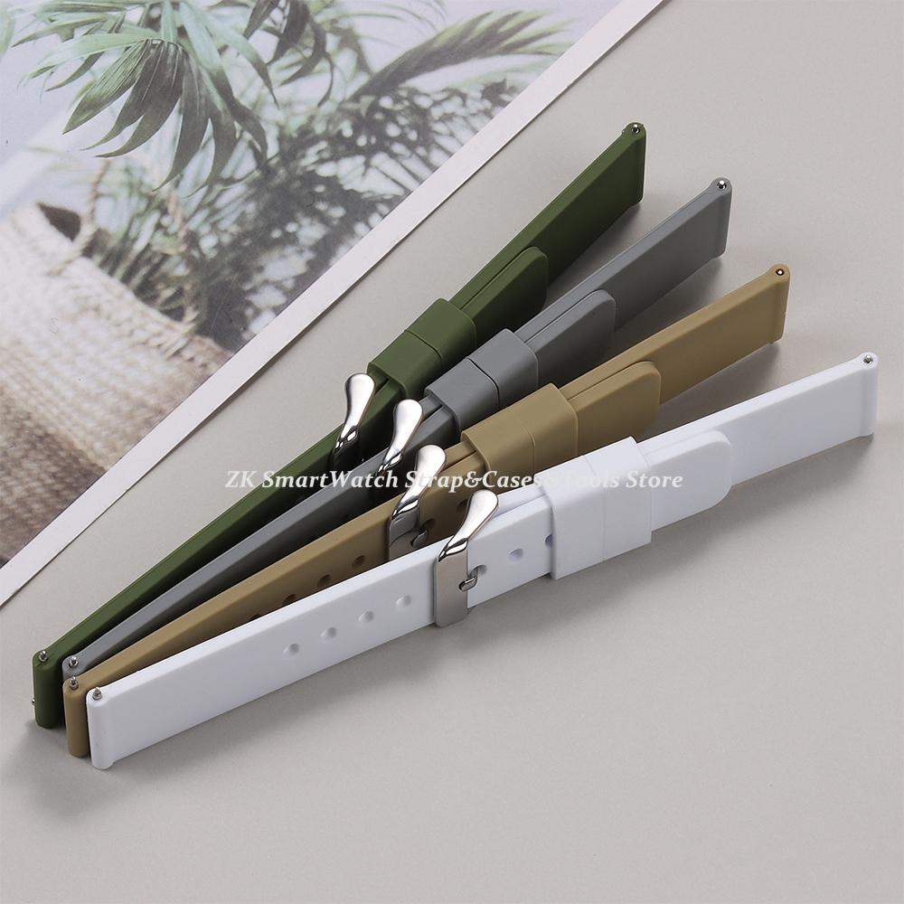 Bracelet Silicone à Libération Rapide 12/14/16mm 18mm 20mm 22mm 24mm Étanche Caoutchouc Bracelet pour Montre Connectée Huawei GT2/GT3