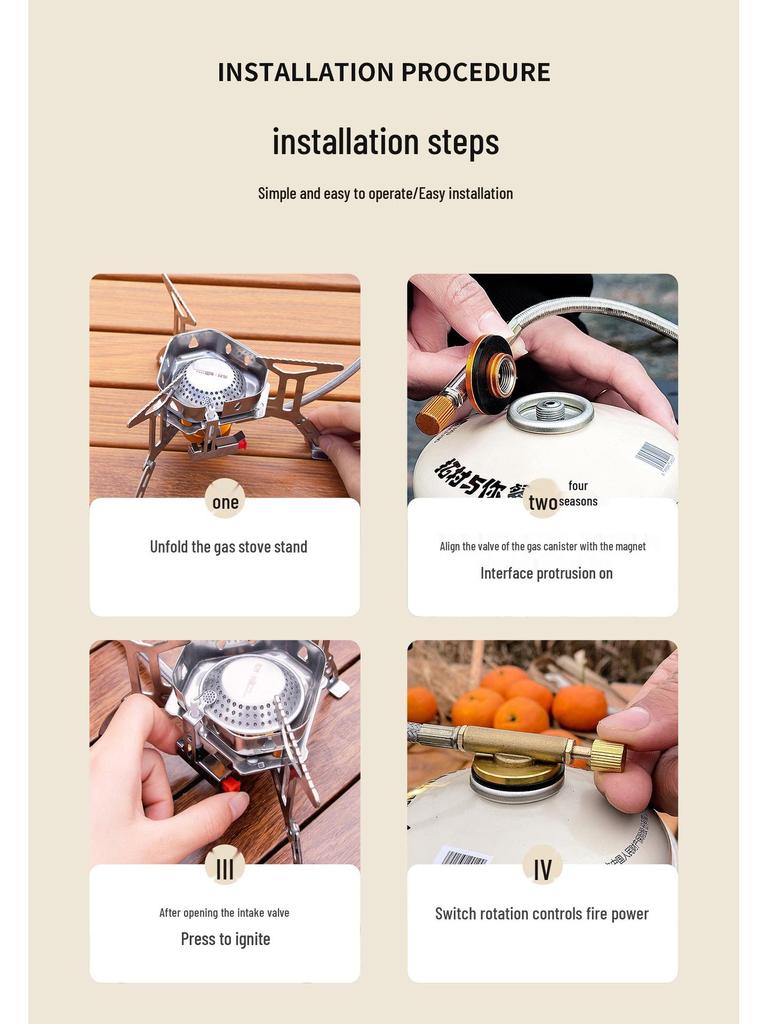 Tuocun Portable Outdoor Camping Stove: Folding High-Altitude Gas Burner