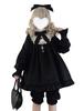 For Mini Length French Girly Size S [Jundakara] Lolita-style Set-up Women Long-sleeved Dress, Dress, Mid-length Pants, Elegant, Cute, Ribbon, Frill,
