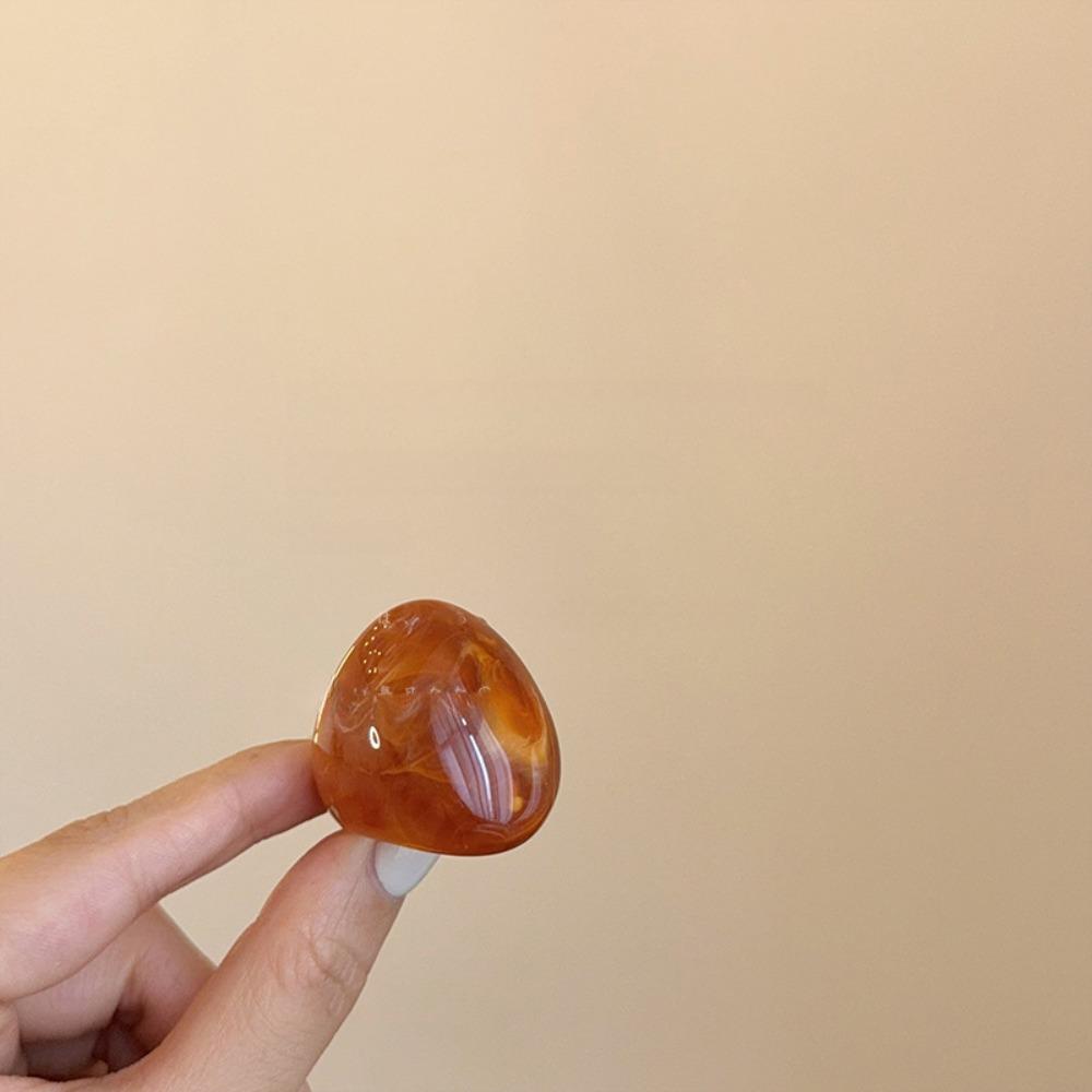 Melard Color Acrylic Geometric Ring Oval Wide Irregular Ring Unique Transparent Resin Ring  Jewelry