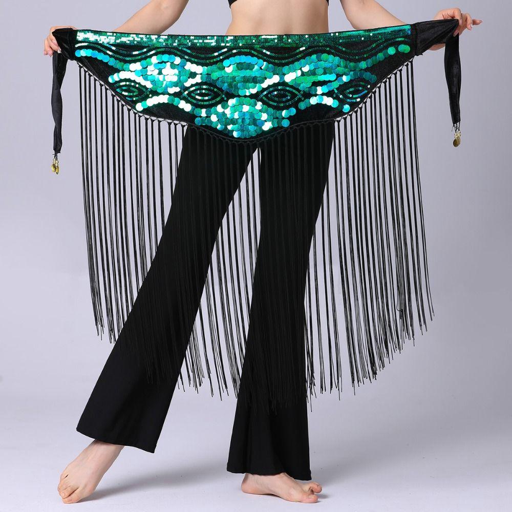 Colorful Belly Dance Hip Scarf Triangle Sequin Waist Chain Belly Dance Belt Carnival Celebration