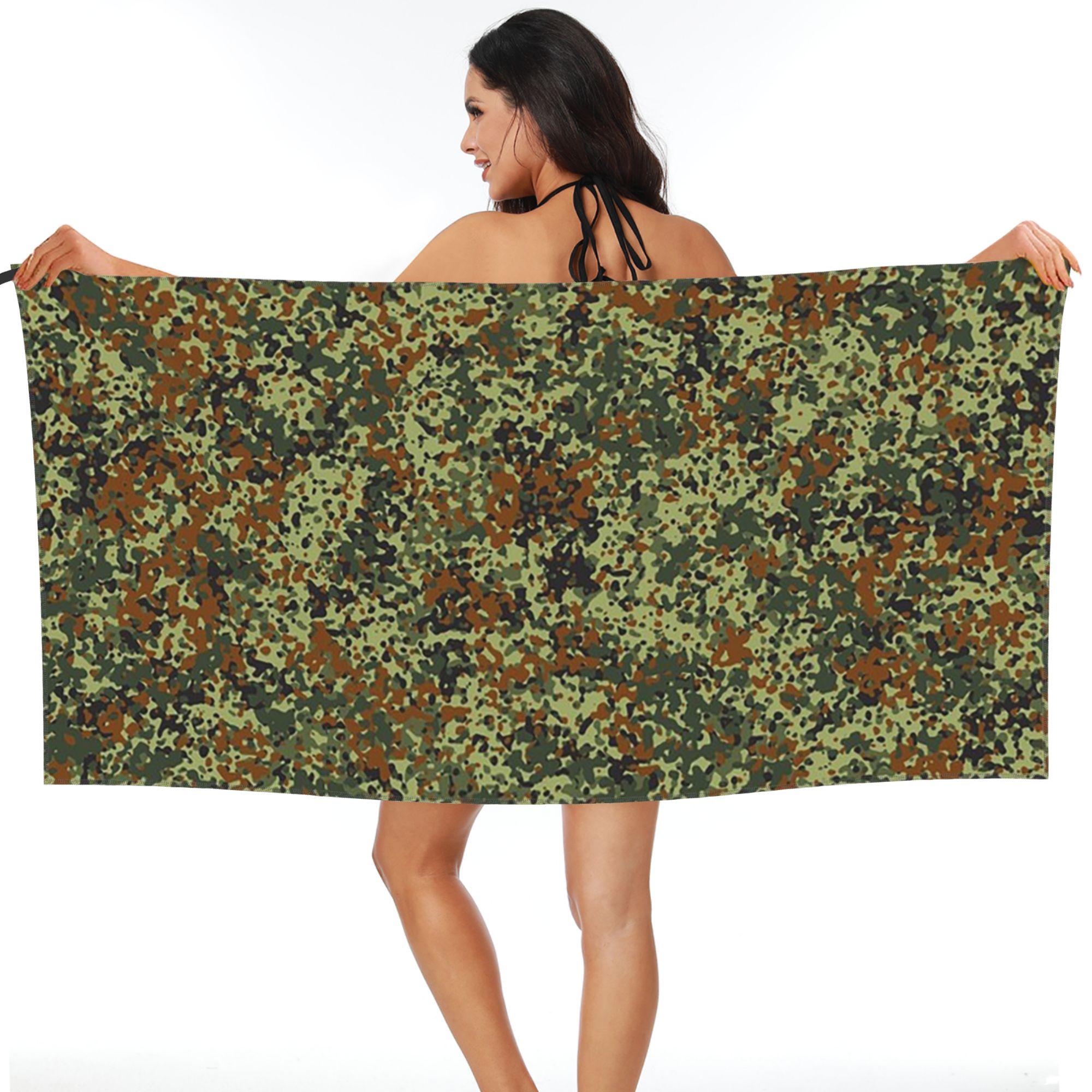 

Splintertarn German WW2 Camouflage Army Military Camo Beach Towel Soft Microfiber Quick Dry Absorbent Quick Towels For Pool W40*H60(CM)