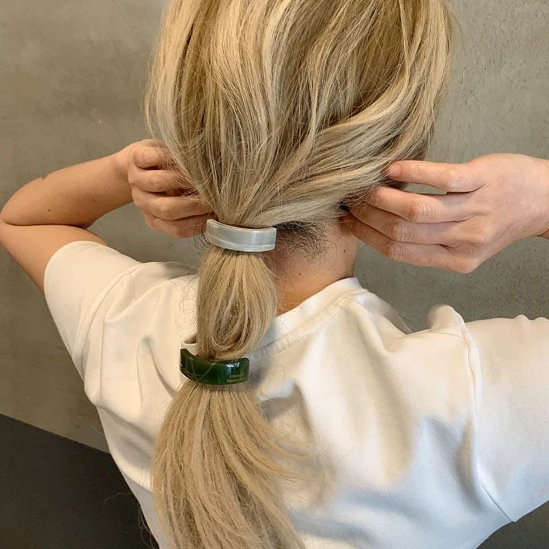 Korean Acetic Acid Hair Ropes Fashion Simple Print Elastic Scrunchies Rubber Band Girl Hair Accessories Ponytail Headwear