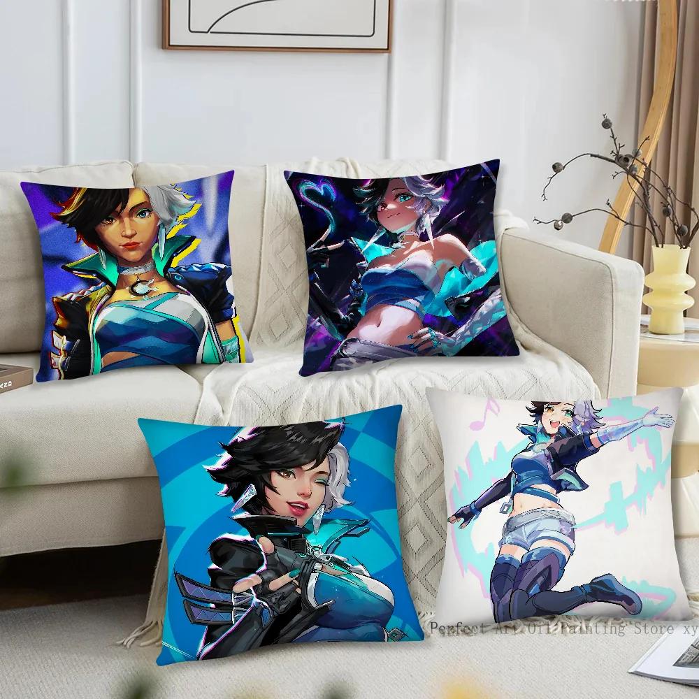 Luna S-Snow Game M-Marvel Rivals Pillow Case Square Pillow Bedroom Sofa Leisure Comfort CushionLiving Room Home Decoration 40X40