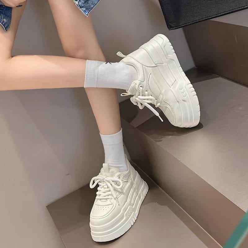 Women's Shoes New New Thick-soled Leather Women's Casual Single Shoes Heightening Fashion Board Shoes Women