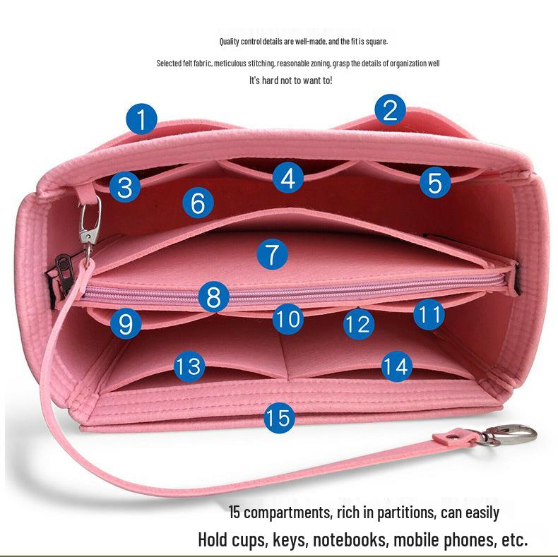 Women's Large Capacity Cross-Border Multifunctional Felt Toiletry and Makeup Bag