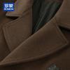 ROMON Men's Luxury Thickened Wool & Cashmere Blend Mid-Length Overcoat