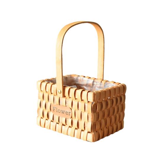 Portable Rattan Hand Woven Flower Container Holder Camping Picnic Storage Basket