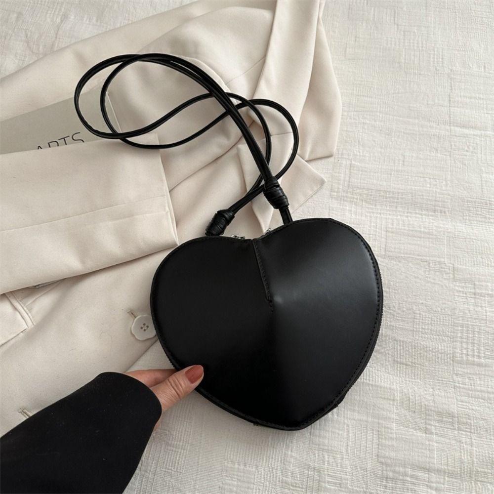 PU-Leder Herztasche Vielseitiges Design Multifunktionale Umhängetasche Einzigartiges Design Modischer Stil Herzförmige Tasche