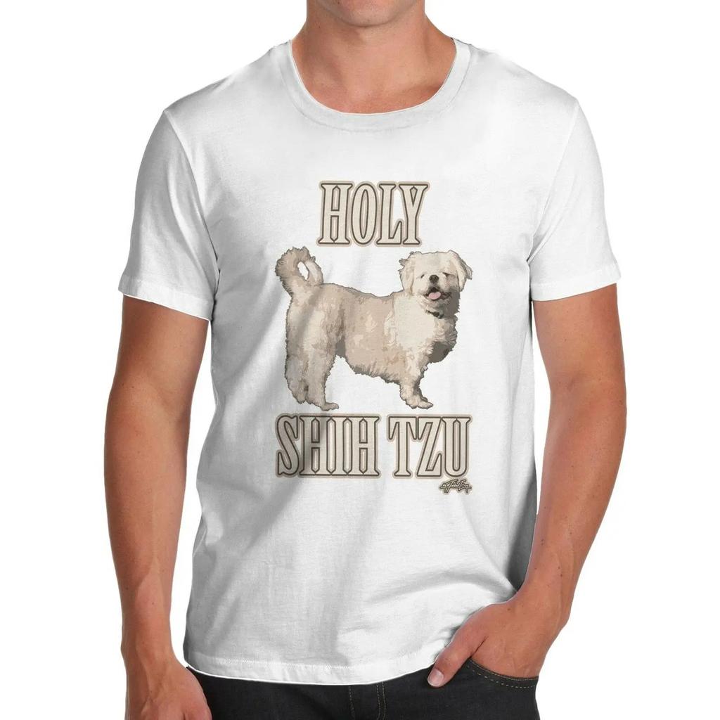 Holy Shih Tzu Funny Dog Lovers Unisexs TShirt Summer 100 Cotton Short Sleeve ONeck Unisex T Shirt New S3XL