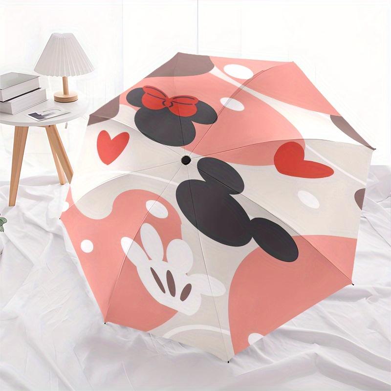 1pc Mickey Mouse,Minnie Mouse Automatic Folding Umbrella: Compact 8-Bone Design Cartoon Outdoor Travel Companion, Business Umbrella, Christm