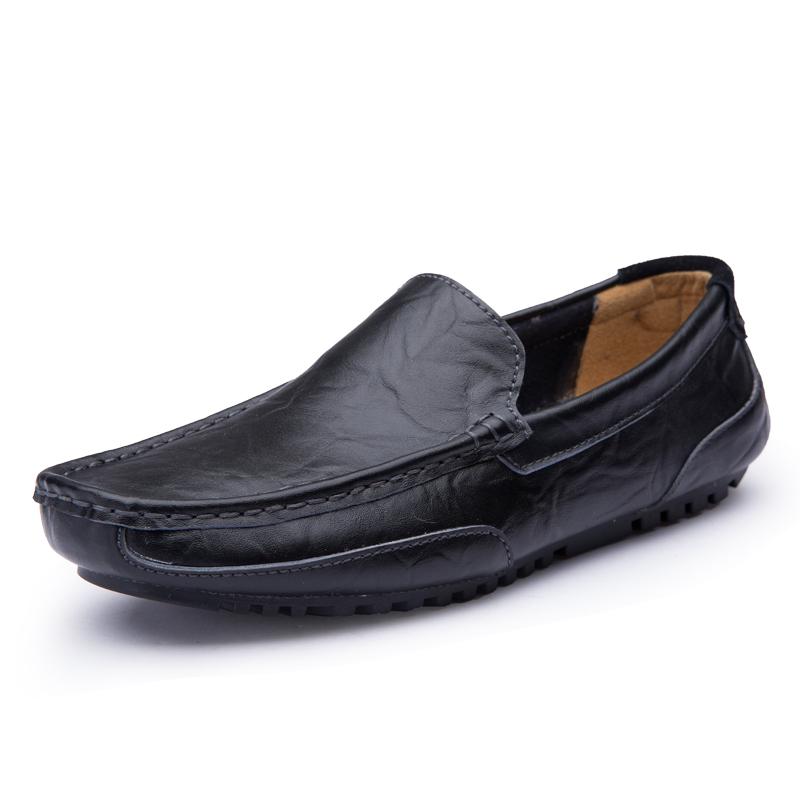 Fashion New Large Size Men's 100% Cowhide Leather Shoes Lightweight Comfortable Anti-slip Wear Men's High Quality Casual Shoes