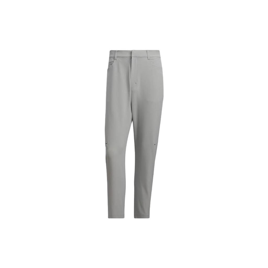 Adidas Business Casual Slim-Fit Pants Solid Color Logo Straight Leg Sports Trousers Men Pants Ice-Gray IZ1587