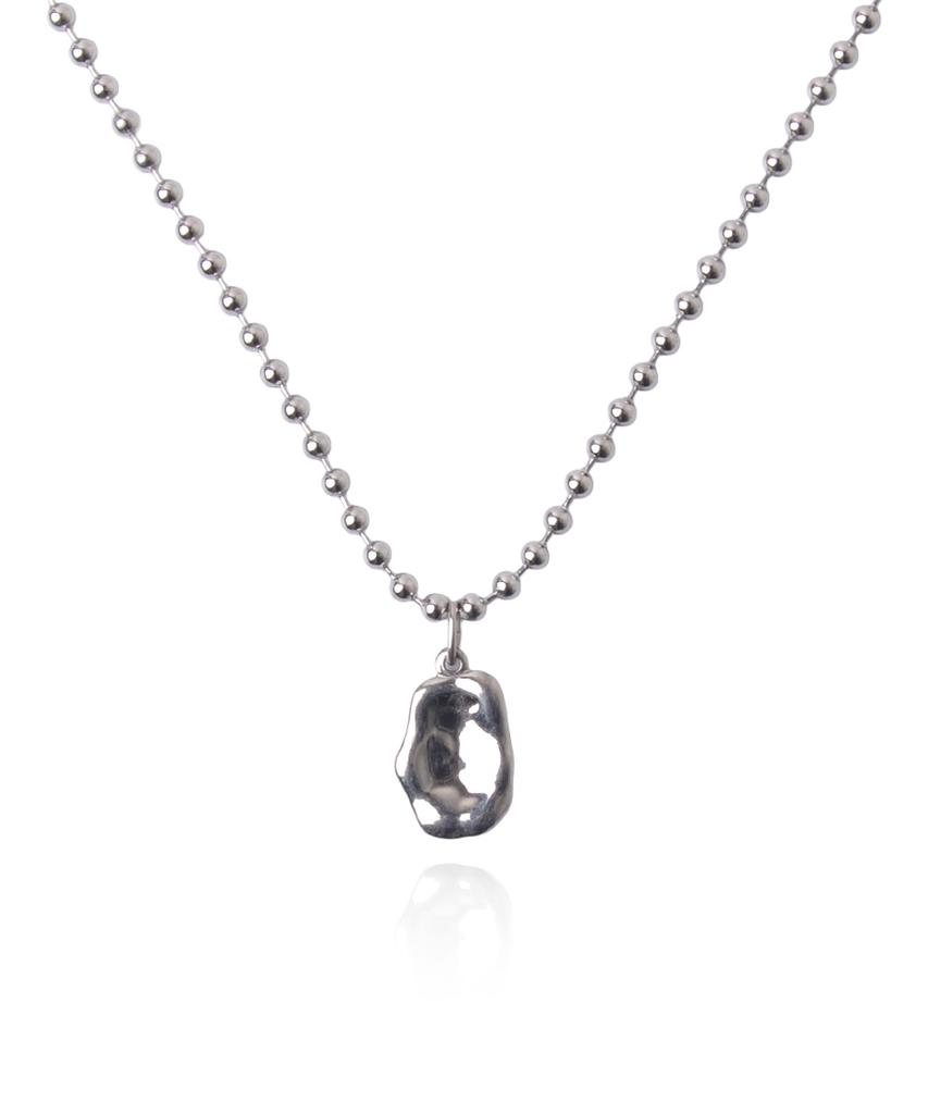 Merciband Silver Ball Chain Surgical Necklace - Molten