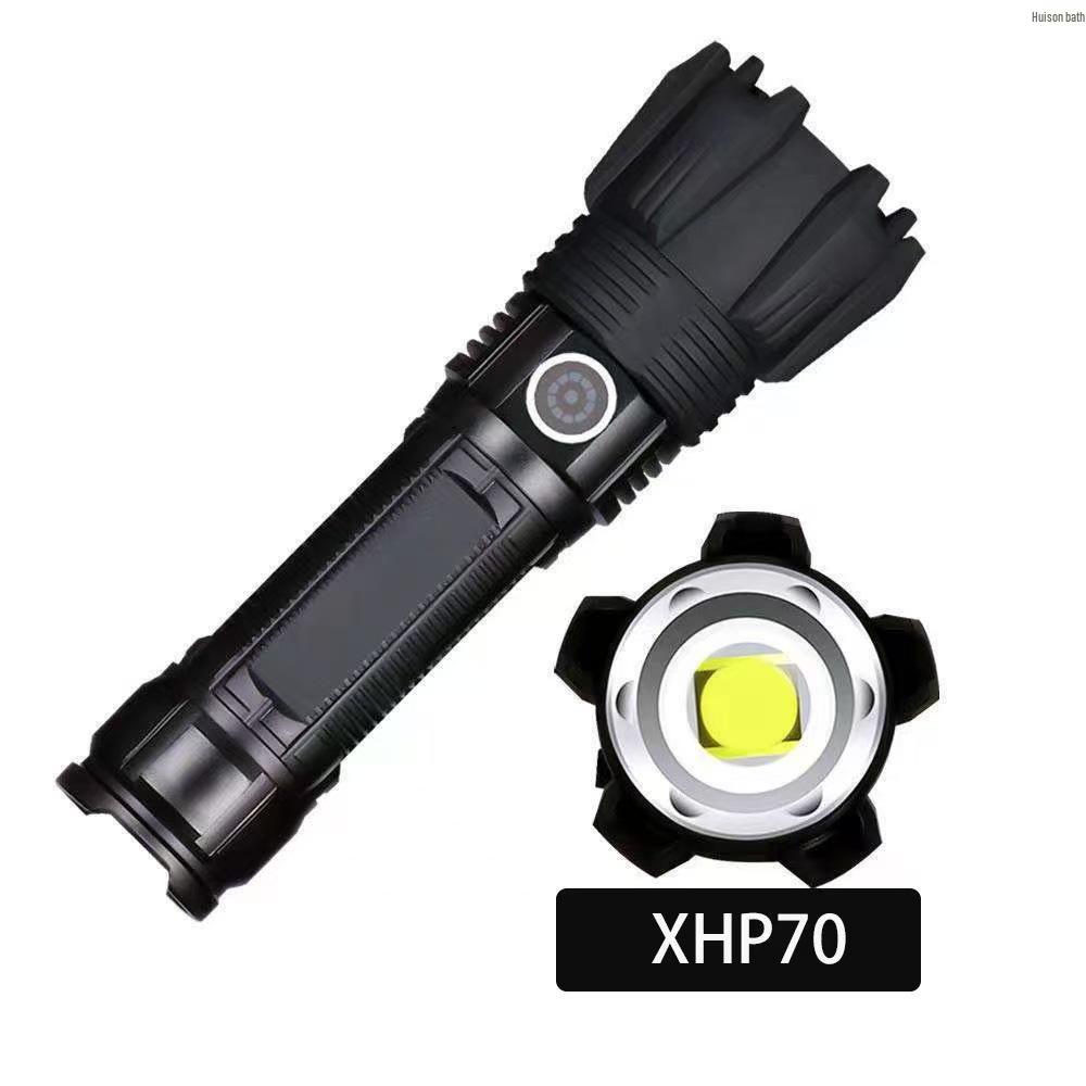 P70 Super Bright Long-Range USB Rechargeable Waterproof Flashlight with Telescopic Zoom