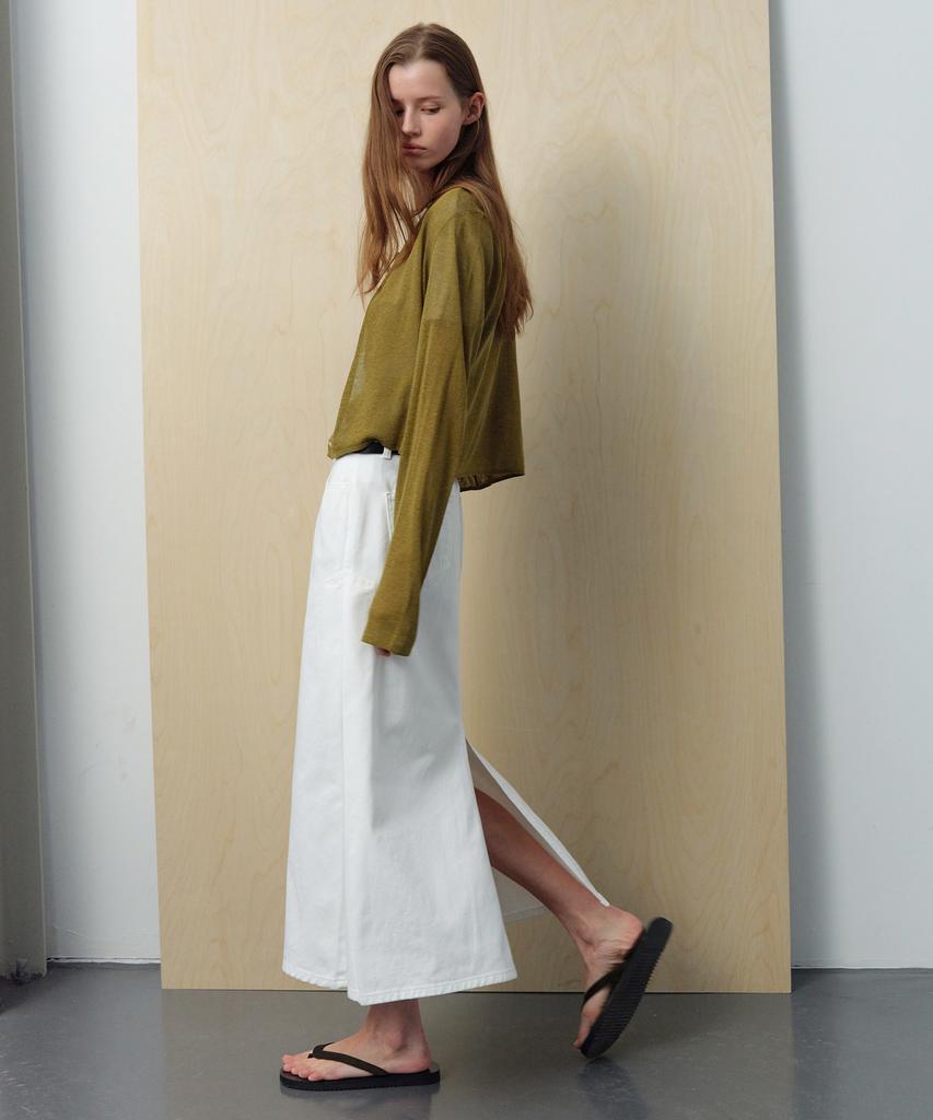 Leuba Light Linen Cardigan - Matcha Olive