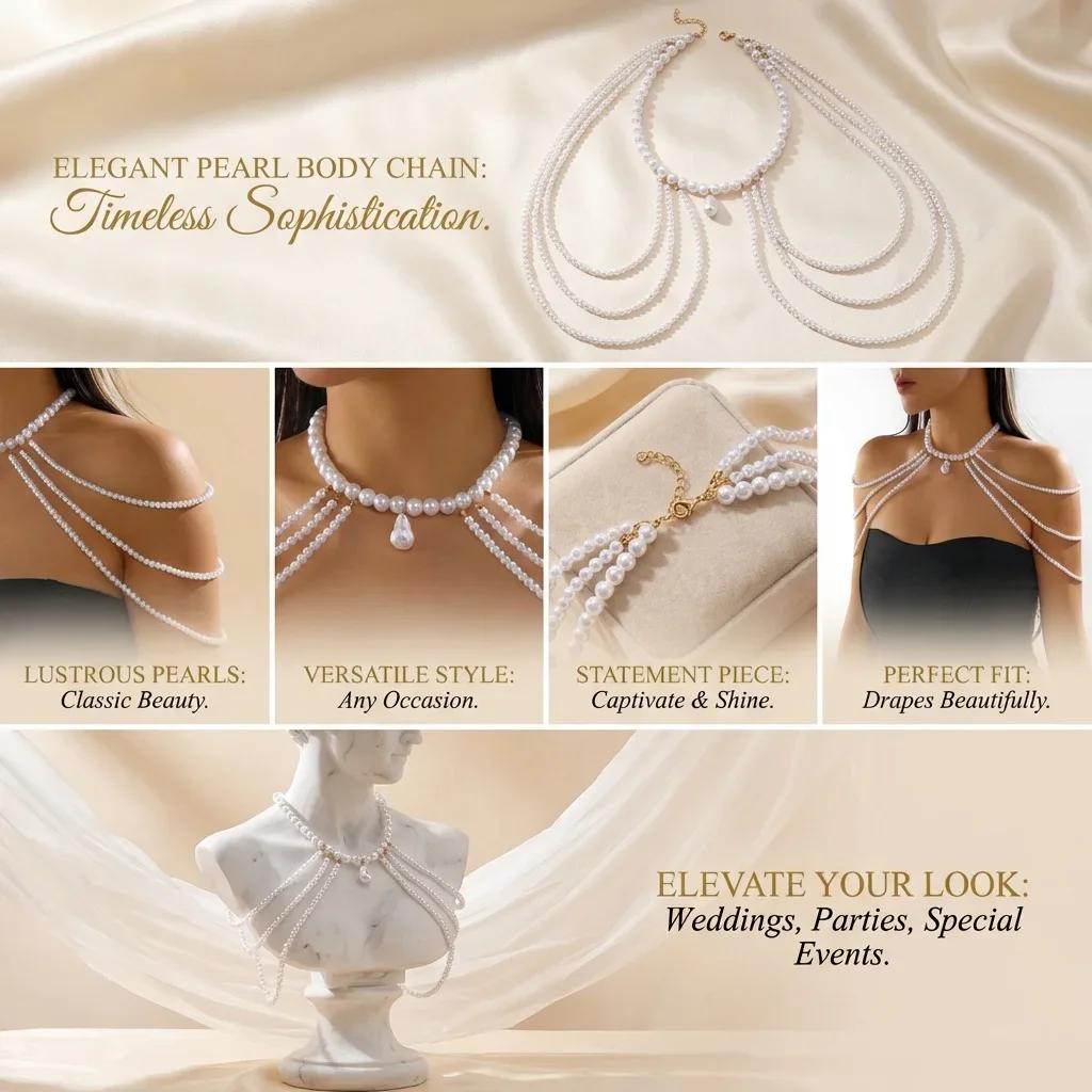 New Beach Vacation Style Imitation Bead Tassel Necklace for Women, a Unique And Exquisite Piece
