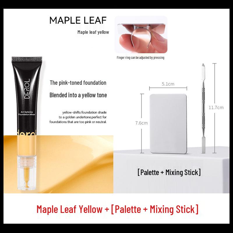 DEROL Foundation Mixer Color Corrector for Light to Dark Skin Brightening and Contouring in Wheat, White, Yellow, Black Tones.