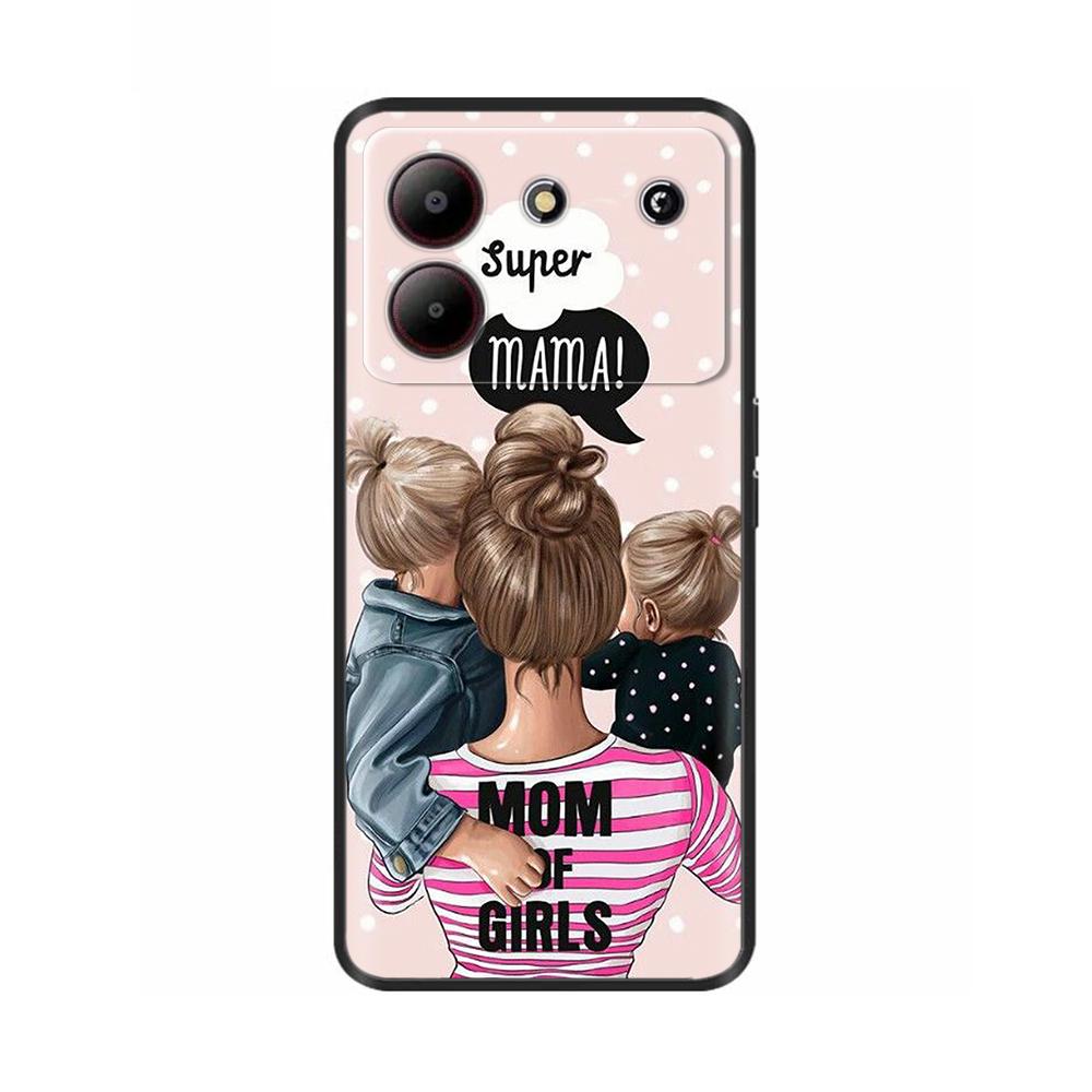 Cover For ZTE Blade A54 4G Case Silicone Painted Soft Protective Black Coque For ZTE Blade A34 BladeA54 Cartoon TPU BladeA34 Bag