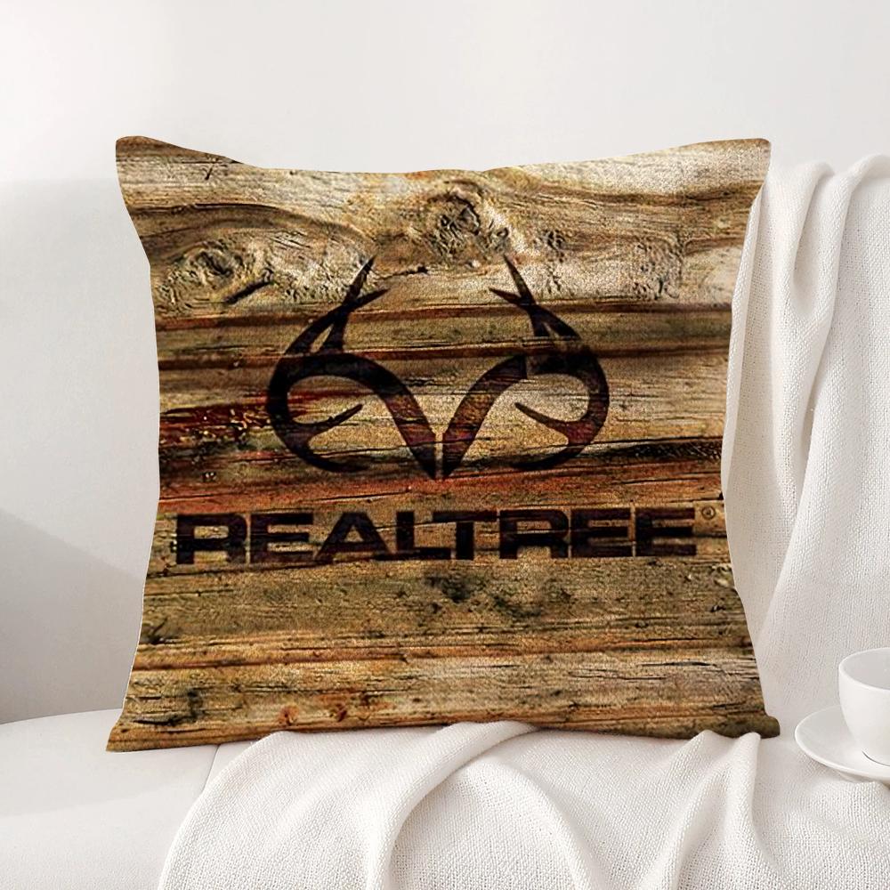 Cool R-Realtree Cushion Cover Summer Coolness Linen Fabric Double-Sided Printing Pillow Case Sofa Home Decor Gift