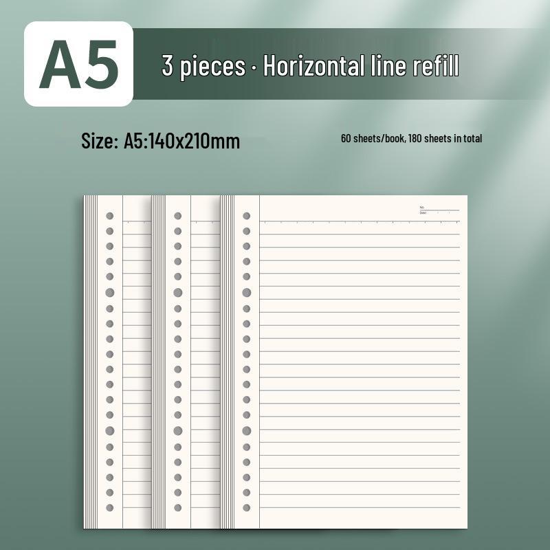 A4 Gitterlinien Notizbuch-Nachfüllpack - Herausnehmbares Papier für Studenten und Prüfungen