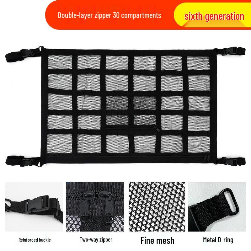 Roof Cargo Suitcase & Travel Clothesline with Mesh Pocket for Outdoor and Off-road Tours
