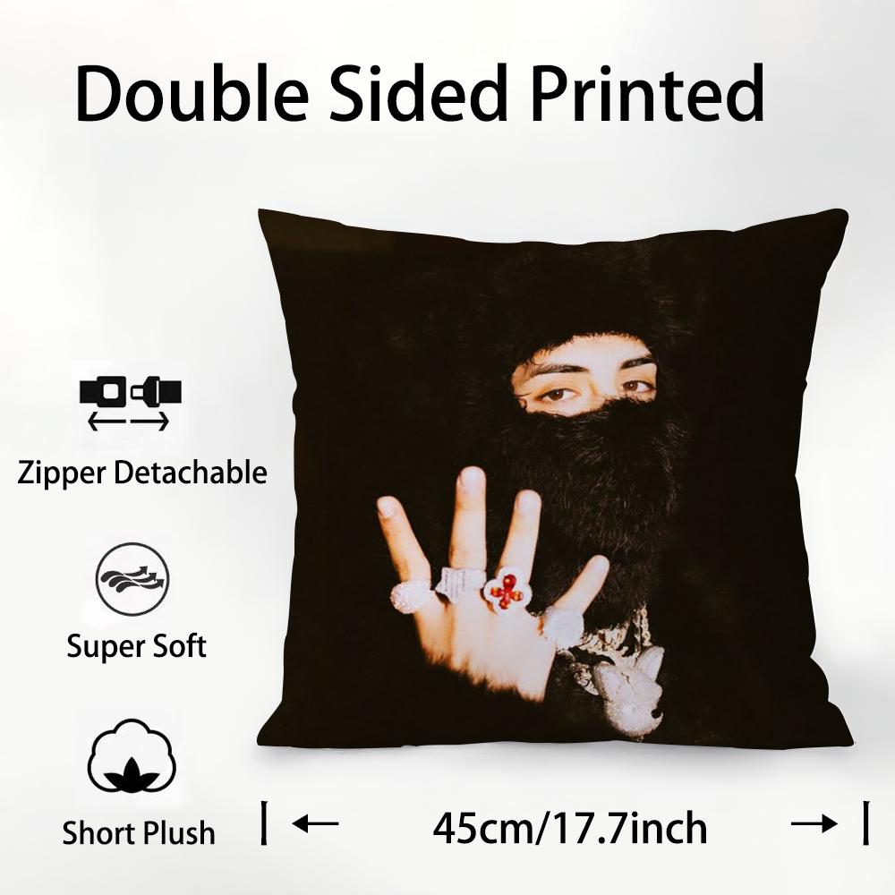 Floyy Menor & Cris Mj Pillow Case Plush Fabric Soft Double Sided Print Sofa Cushion Cover Throw Pillow Covers