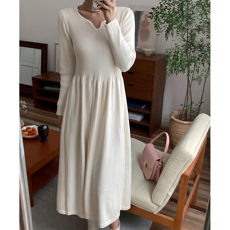 

YYFS Жіноча мода Повсякденна осінь-зима Однотонні топи з довгим рукавом і V-подібним вирізом з принтом Жіночий одяг Вовняні трикотажні светри Size: One Size бежевий