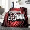 Fußball-Verbands-Emblem Flanelldecke, Weiches Polyester, Modernes Design, Ganzjahresnutzung für Camping, Reisen, Geschenke für Feiertage oder Geburtstage