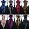 Mens Self-tied Cravat Silk Paisley/Floral Scarves Ascot Tie Pocket Square Cufflinks Set