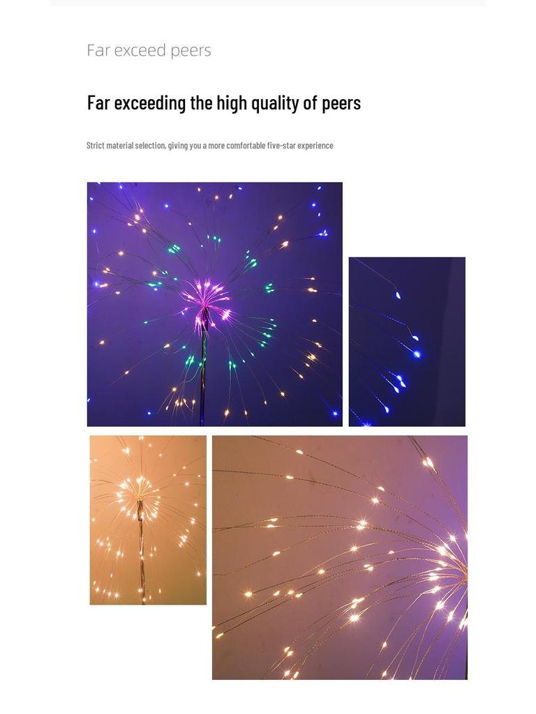 Solar LED Firework Lights for Outdoor Garden, Yard, Balcony, and Landscape Decoration