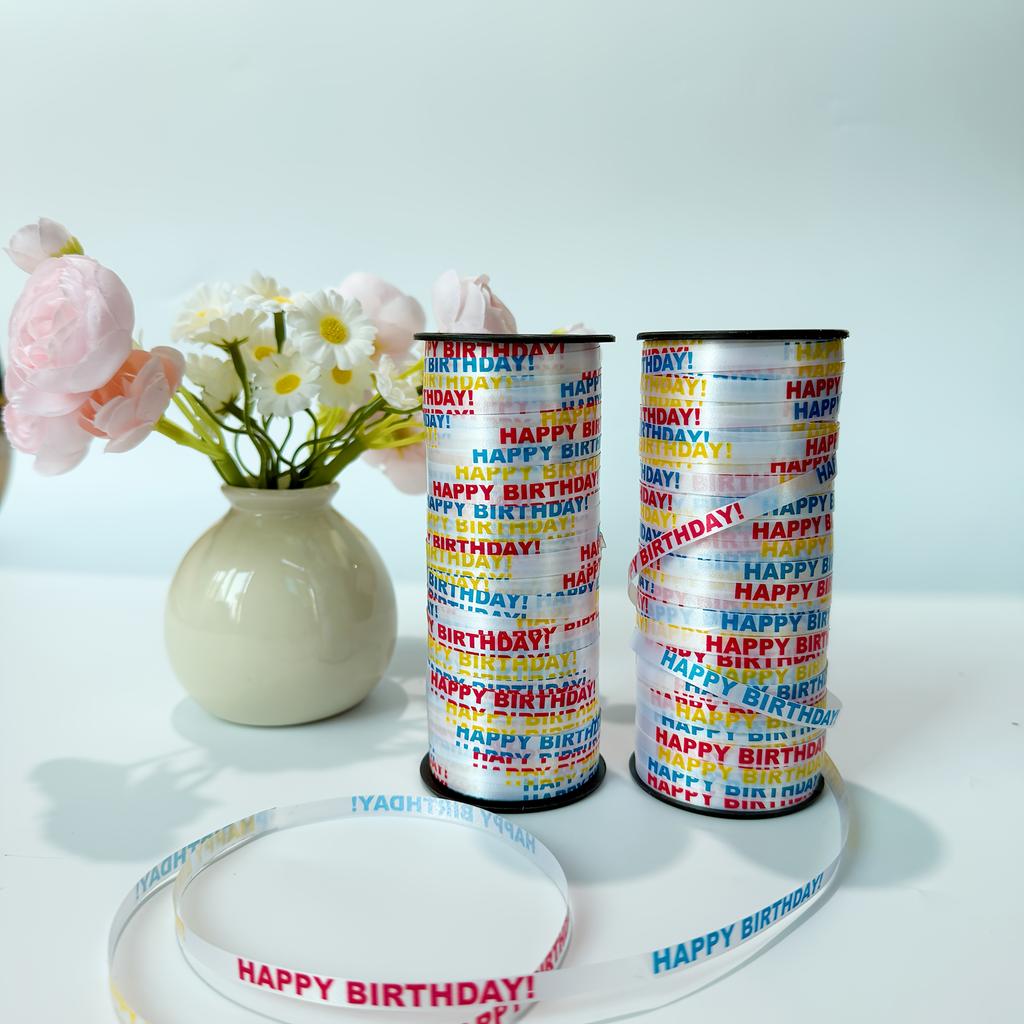 Happy Birthday Ribbon 91.44M Banner Birthday Anniversary Christmas Valentine Party Decor Gift Cake Wrapping Decorations Supplies