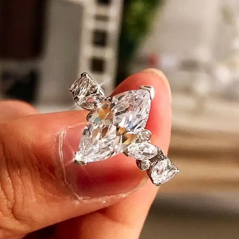 CAOSHI Stylish Proposal Rings Women Temperament Accessories with Brilliant Zirconia Fashionable Female Wedding Bands Jewelry