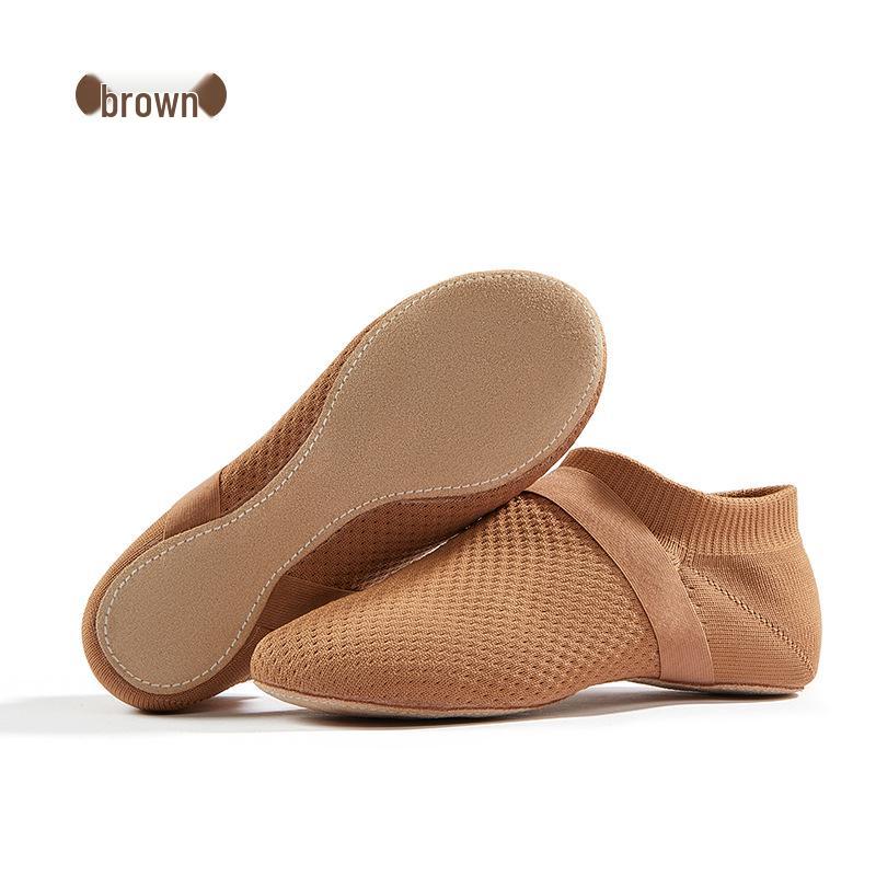 

Soft Sole Flyknit Cheerleading & Jazz Dance Practice Shoes for Professional Competitions 38 кофейный