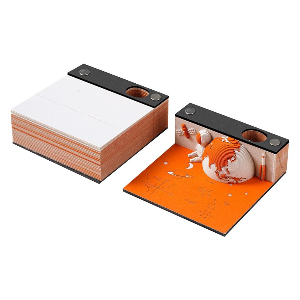 Creative Desk Calendar 3D Paper Carving Record Notes Calendar Calendar Carving Model Paper Art Hand-Tear Paper Carving Crafts