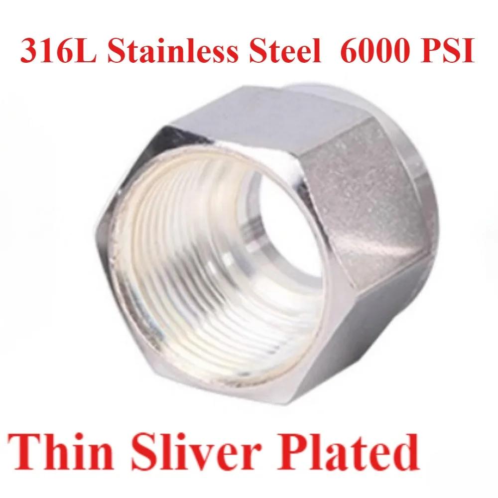 All Sizes 2-25mm 1/16-1" OD Compression Tube Union Replace UNF Thread Lok Nut 316L Stainless Steel Pipe Fitting Fitting