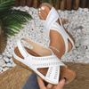 Wedge Heel Thick Sole Hollow Light Soft Sole Velcro Explosive Sandals Women