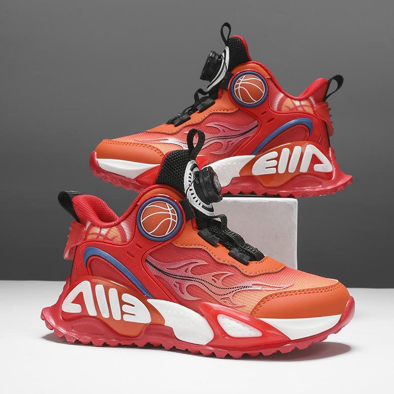 Children's shoes spring and summer new mesh breathable boys basketball shoes medium and older children's sports shoes non-slip running shoes tide