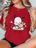 Genuine Sanrio Authorized Women's Elegant Short-sleeves Are Suitable for Daily and Holiday Wear In Spring, Summer and Autumn.