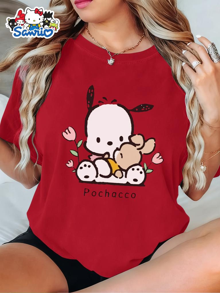 Genuine Sanrio Authorized Women's Elegant Short-sleeves Are Suitable for Daily and Holiday Wear In Spring, Summer and Autumn.