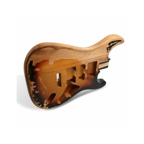 Sunsmile Relic Elektrisk Gitar Kropp ST Stil Nitro Topp Alder Tre DIY Gitar Kropp HSH Relic 3-Tone Sunburst.